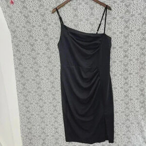 NWT Grace Karin spaghetti strap Women's mini dress black  lined XL